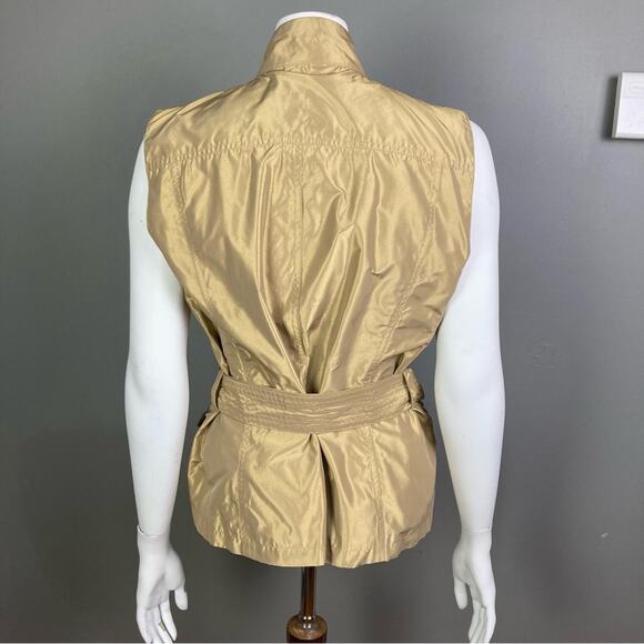 Lauren Ralph Lauren vest Large gold metallic safari utility cargo belt gorpcore - Picture 7 of 12